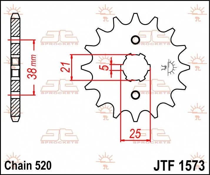 Jt Sprockets Front Sprocket - 520 Chain, 14 Tooth