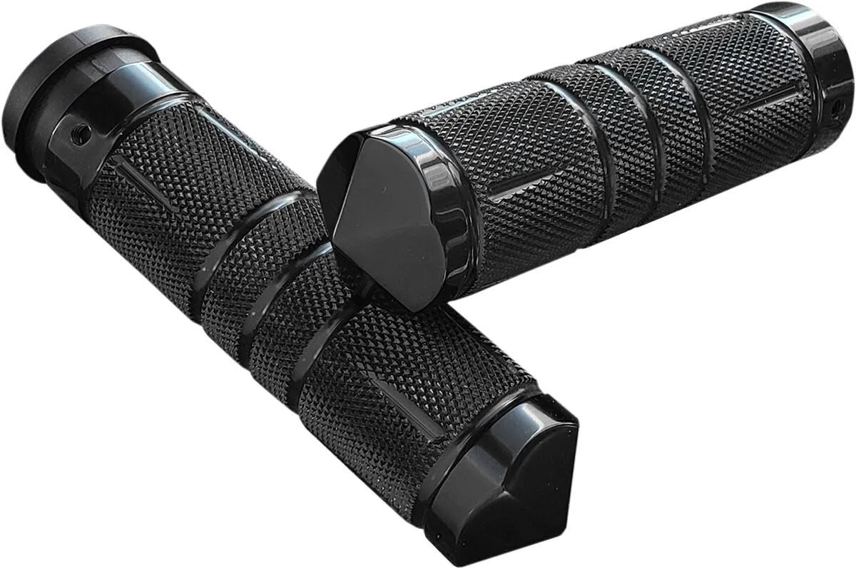 Accutronix Knurled Diamond Grips - 1" Black Anodized
