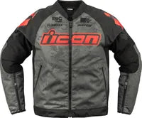 Icon Overlord3™ Magnacross Jacket - Black/Red/Camo Gray