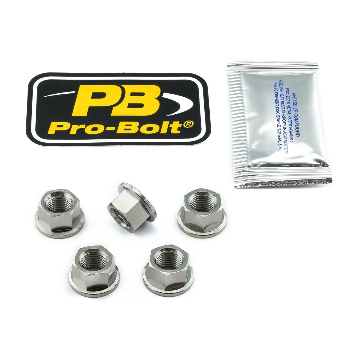 Pro Bolt Titanium Sprocket Nuts - 5 Pack