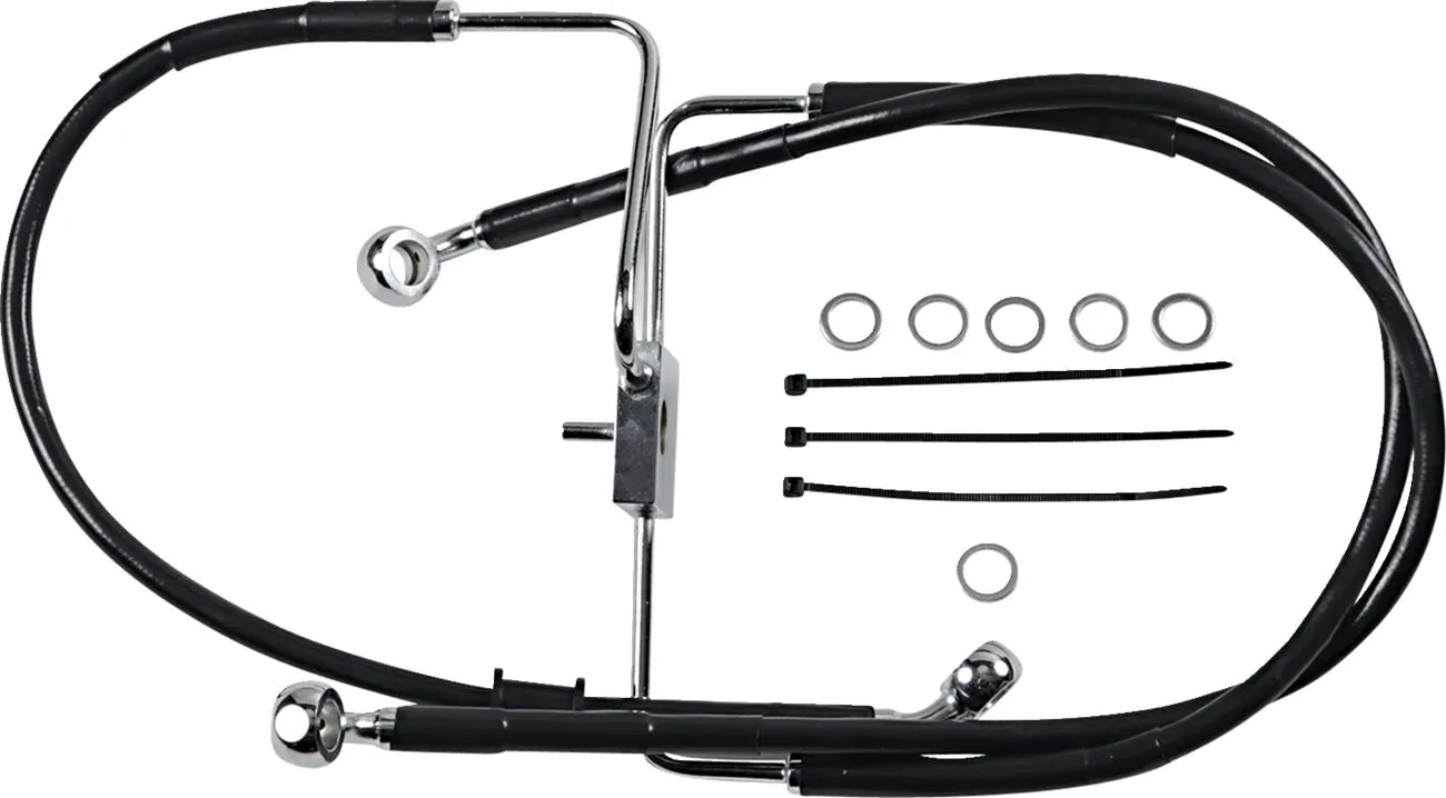 Drag Specialties Extended Brake Line 31" Stainless Steel Front