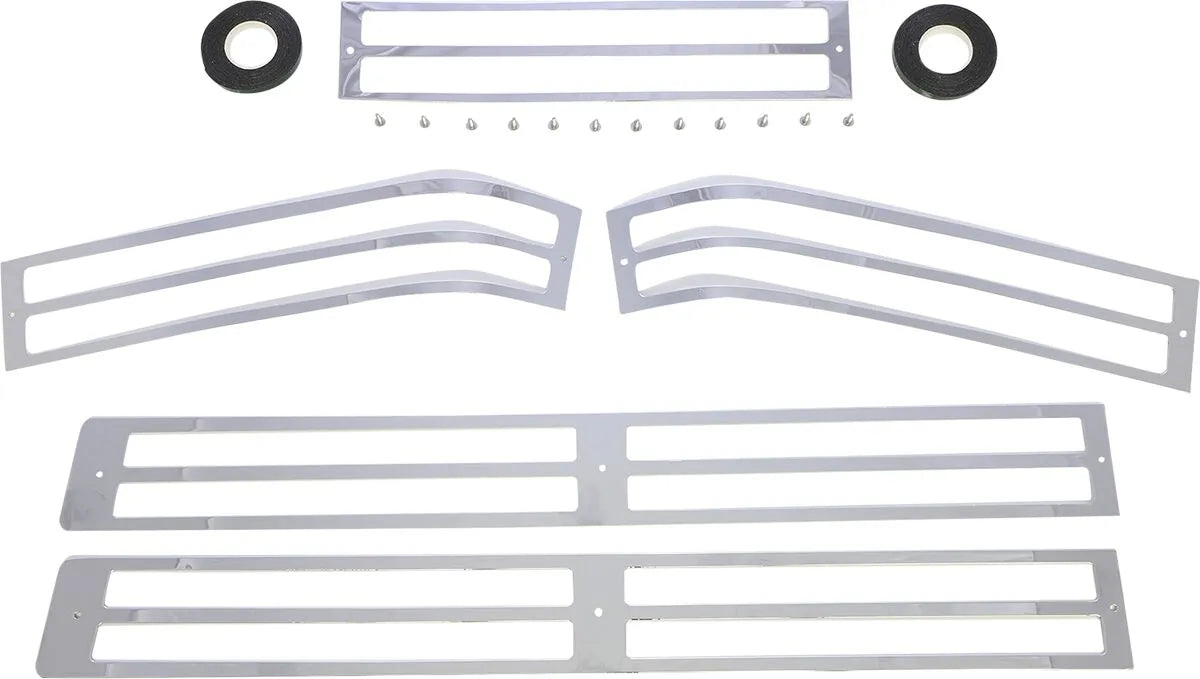 Parts Unlimited Saddlebag Lens Grille Set Chrome
