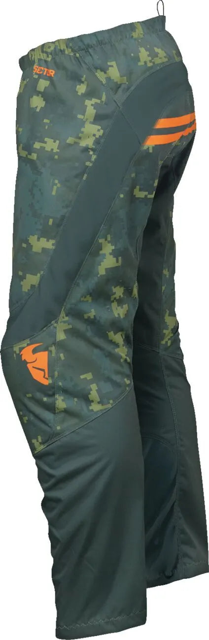 Thor Sector Digi Pants For Men - Green - Camo Green/Orange
