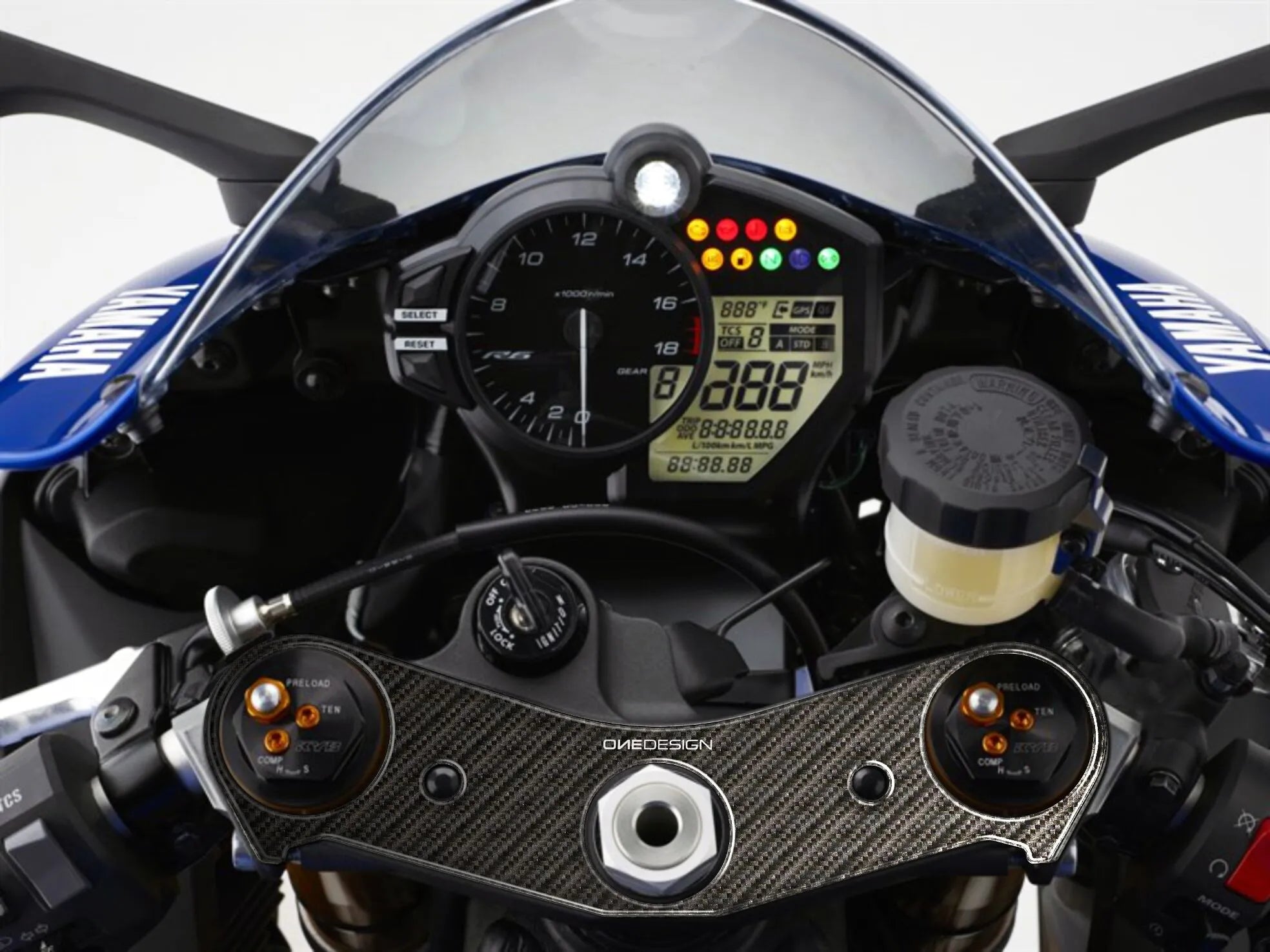 Onedesign Yoke Protector With Carbon Fiber Graphic For Yamaha
