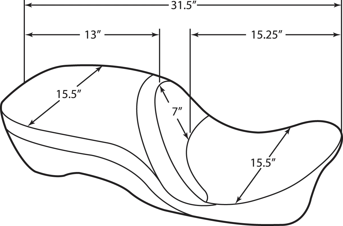 Drag Specialties 2-up Leather Touring Seat