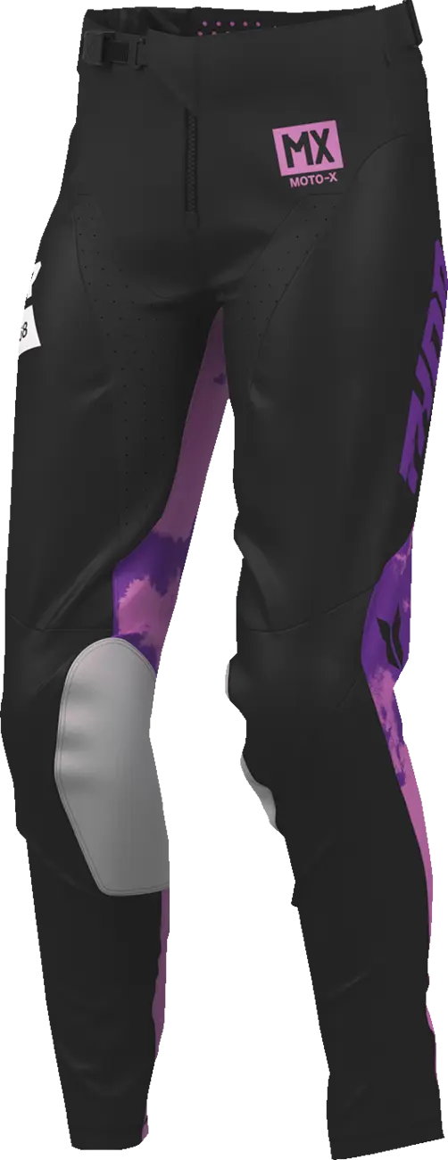Thor Launchmode Bleach motocrossbukser til kvinder – sort/lilla/hvid