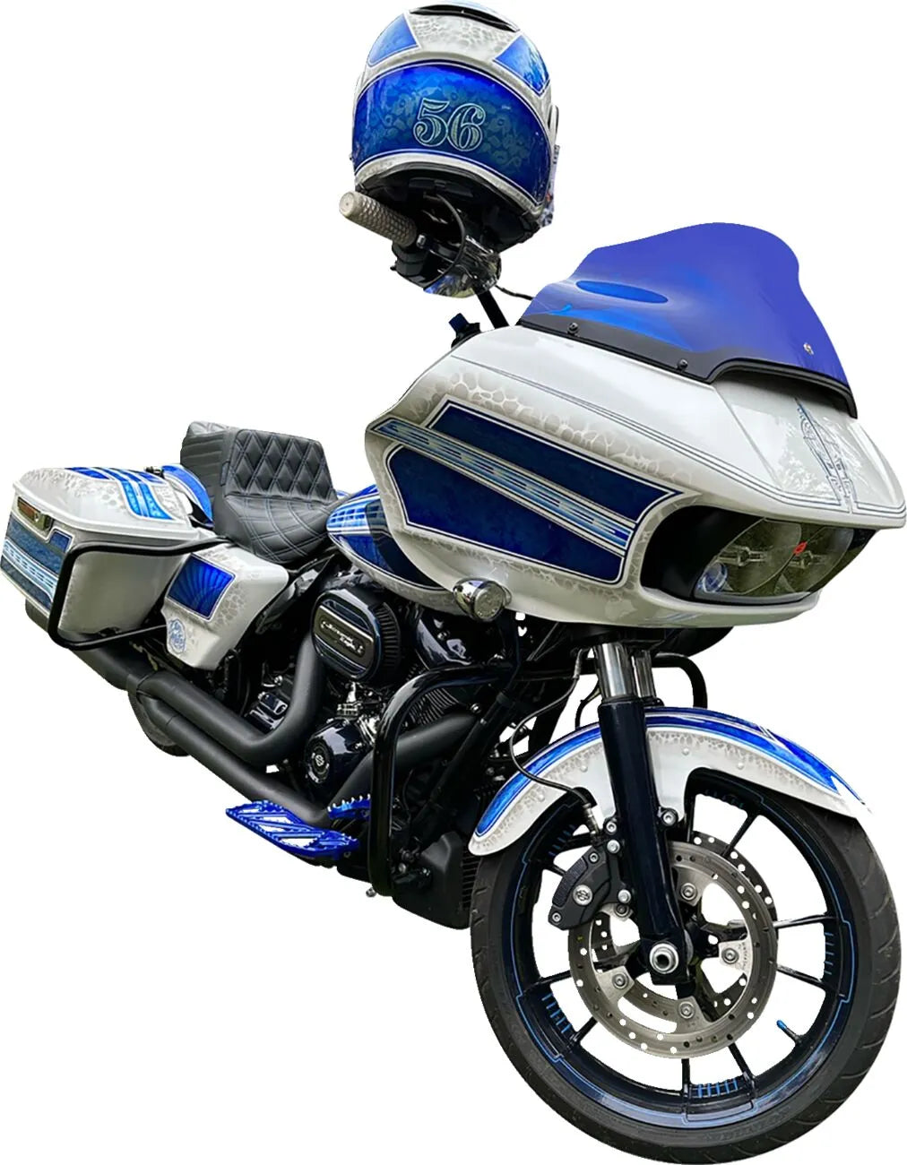 Klock Werks Kolor Flare Sport Windshield - Blue