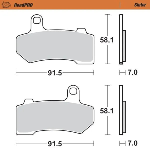 Moto-master Roadpro Sinter Brake Pad For High Performance Motorcycles