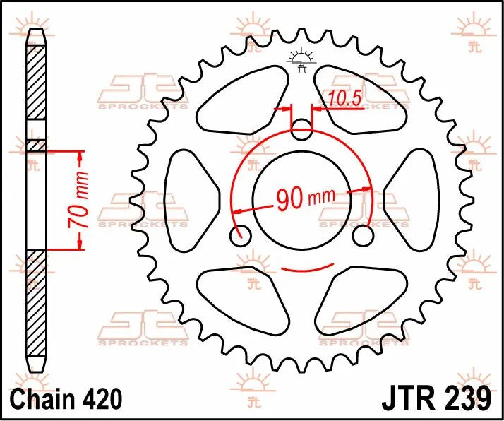 Jt Sprockets Steel Rear Sprocket - 420 Chain