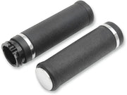 Drag Specialties Rubber Grips - Black, 1-inch