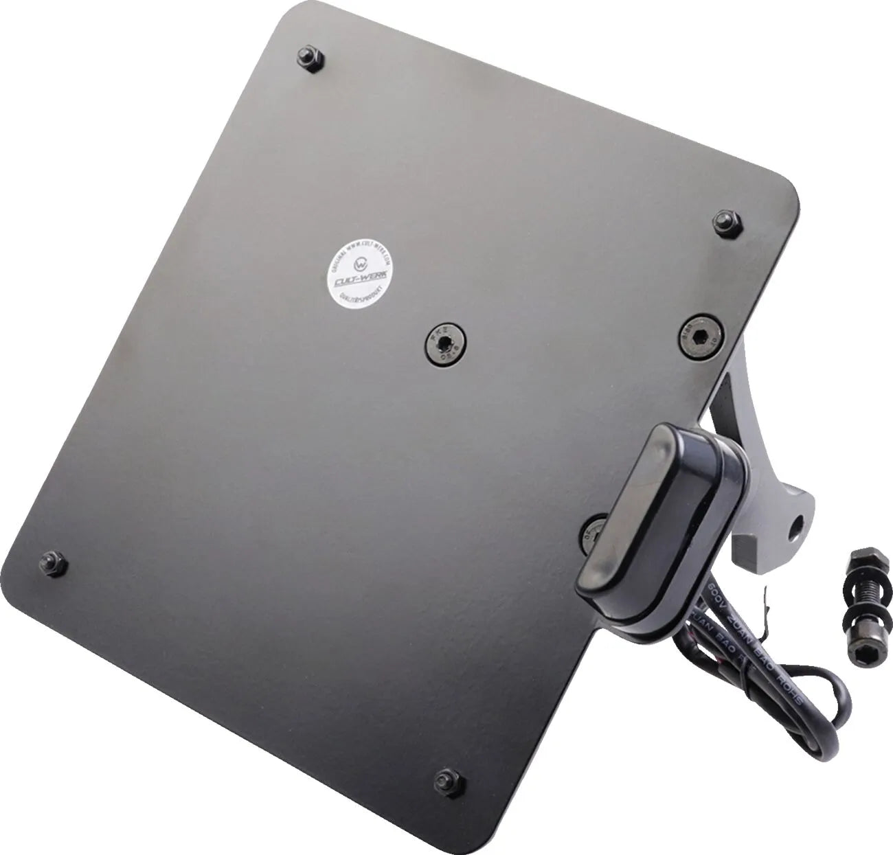 Cult Werk License Plate Holder - Black Steel