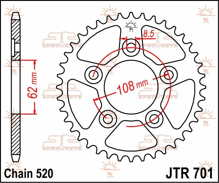 Jt Sprockets Steel Rear Sprocket 520-41t