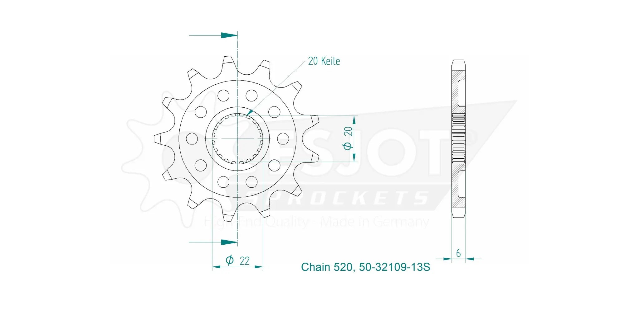 Esjot 520 Front Sprocket - High-performance Steel