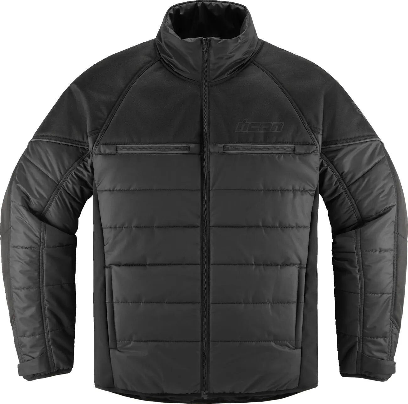 Icon Ghost Puffer Jacket For Motorcycle Riding - Black