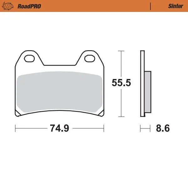 Moto-master Roadpro Sinter Brake Pad Front - Sintered Metal