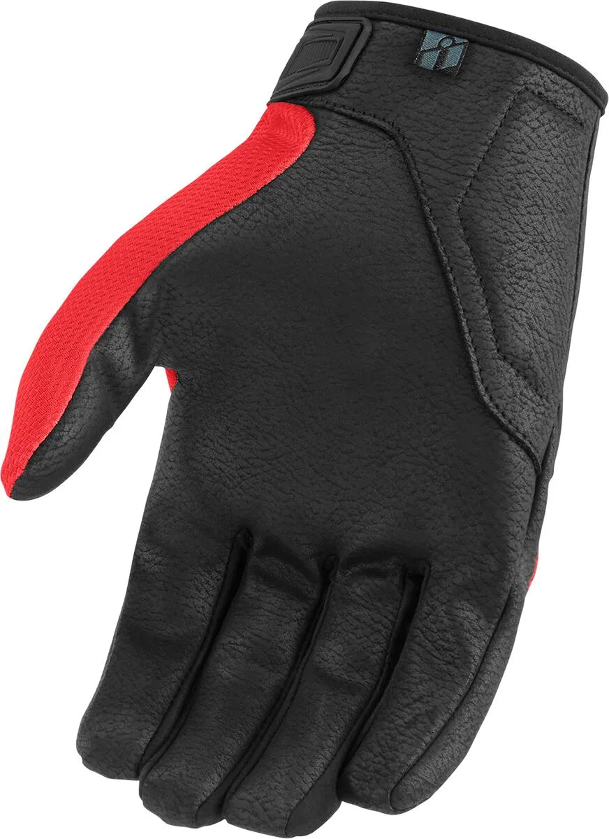 Icon Hooligan Ce Gloves For Sport Riding - Black/Red