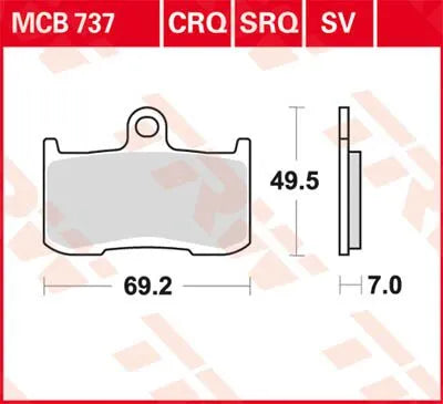 Trw Sv Series Sintered Brake Pads For Front Brake