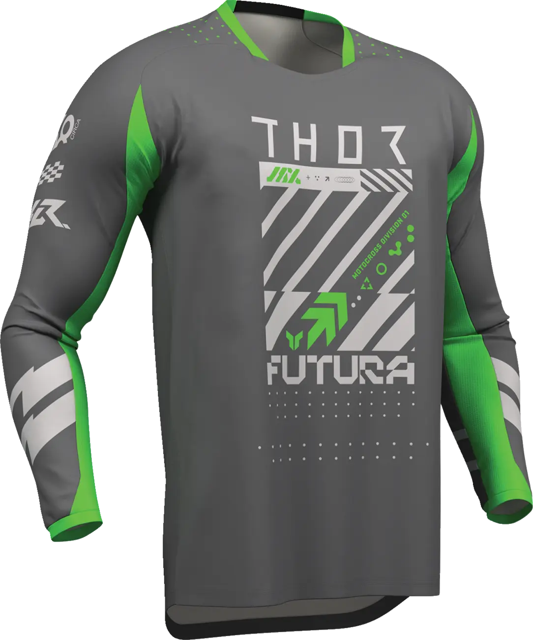 Thor Launchmode Futura Jersey - Light Gray/Charcoal Gray/Fluorescent Green