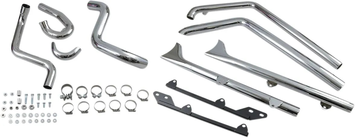 Bassani Xhaust True Duals Fishtail Exhaust System Chrome