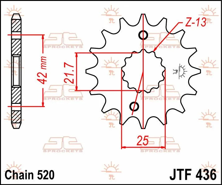Jt Sprockets Front Sprocket - 520 Chain, 13 Tooth