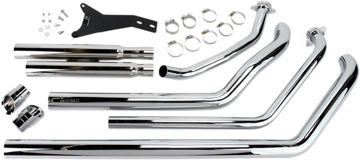Cobra Streetrod Slashdown Exhaust System - Chrome 2-into-2