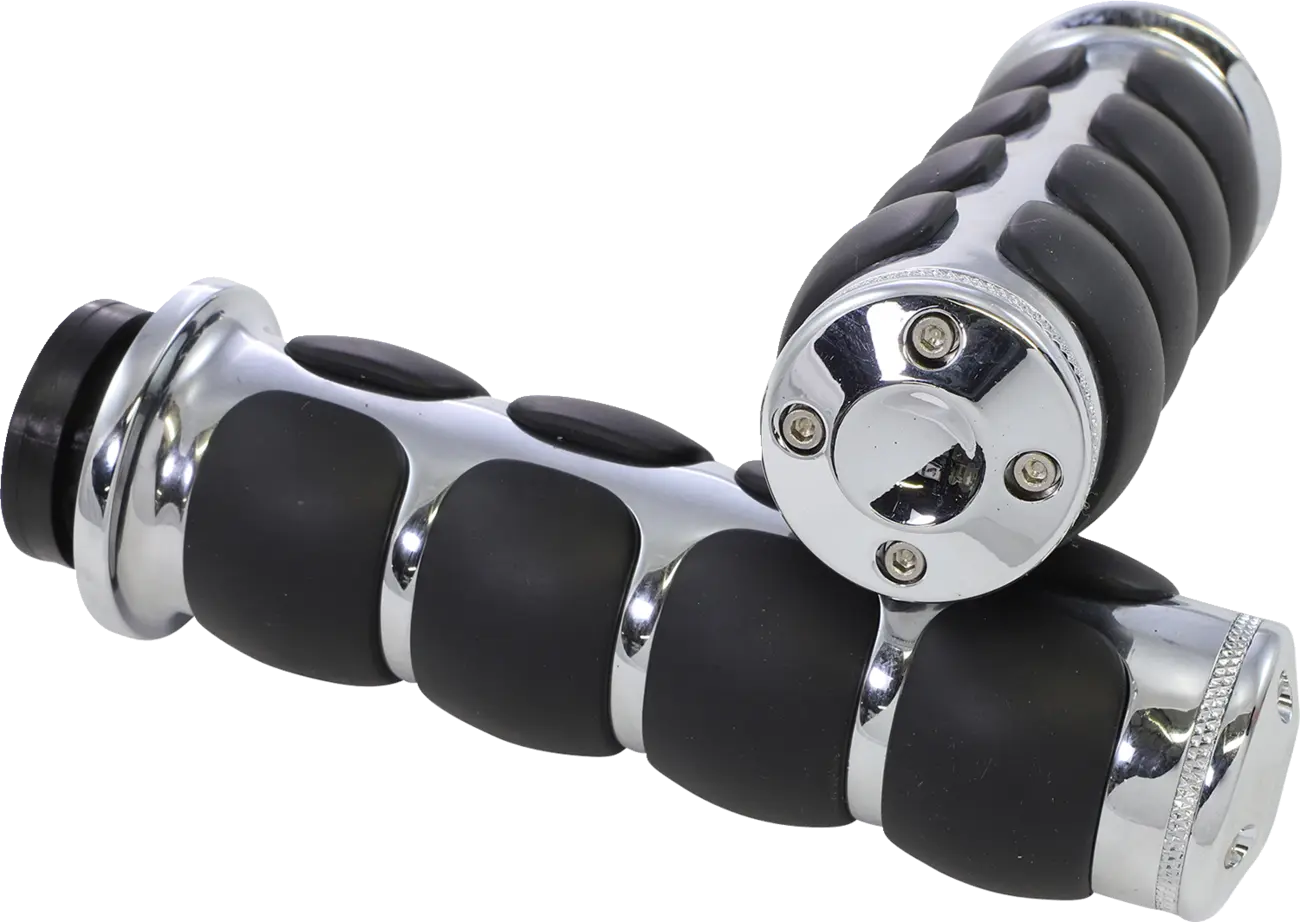 Kuryakyn Iso Grips - 1" Handlebar, Black/chrome