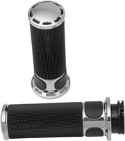 Arlen Ness Slot Track Grips - Black/chrome