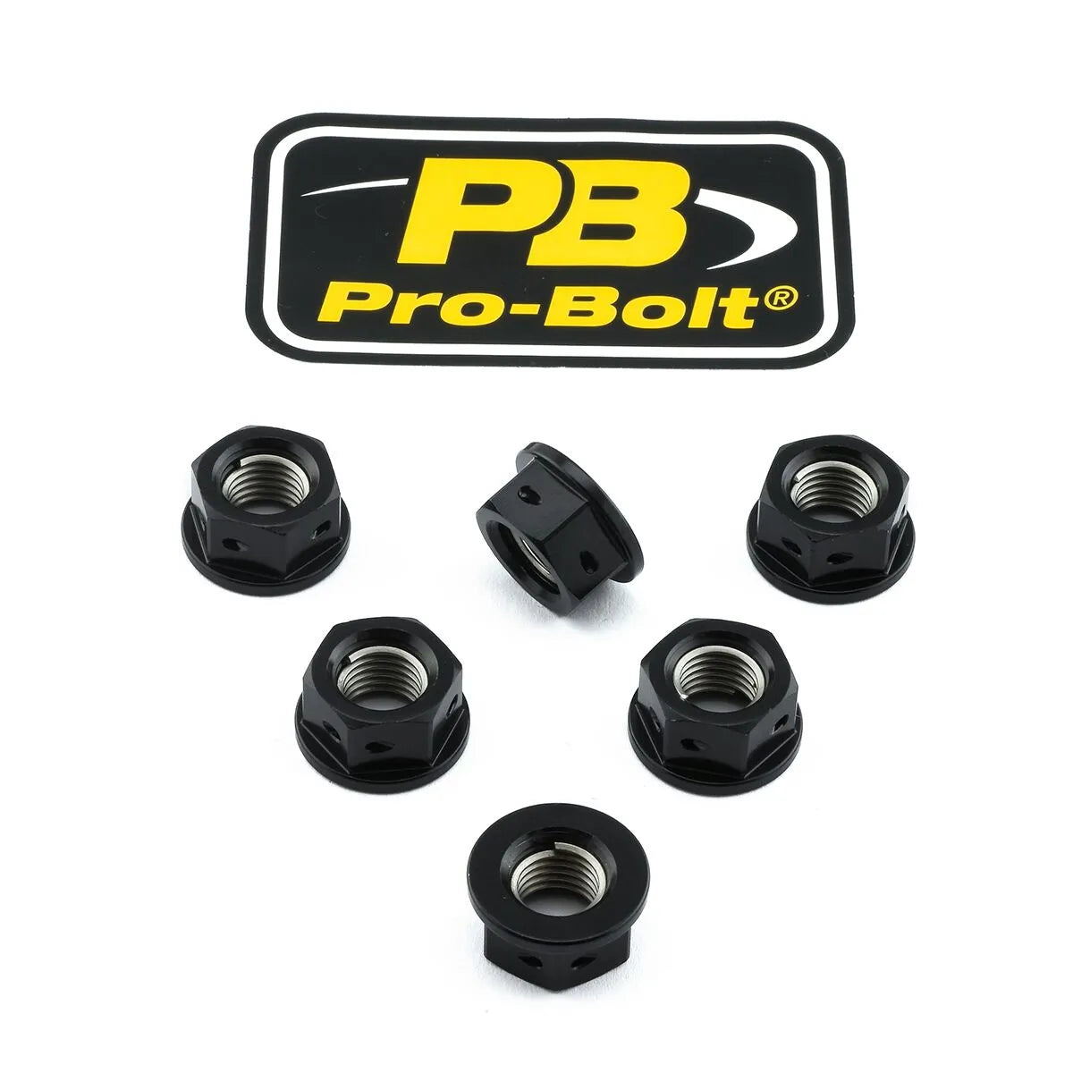 Pro Bolt Aluminum Sprocket Nuts - Black (6 Pack)