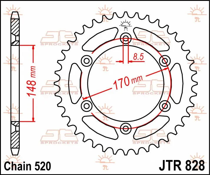 Jt Sprockets Steel Rear Sprocket 520-48t