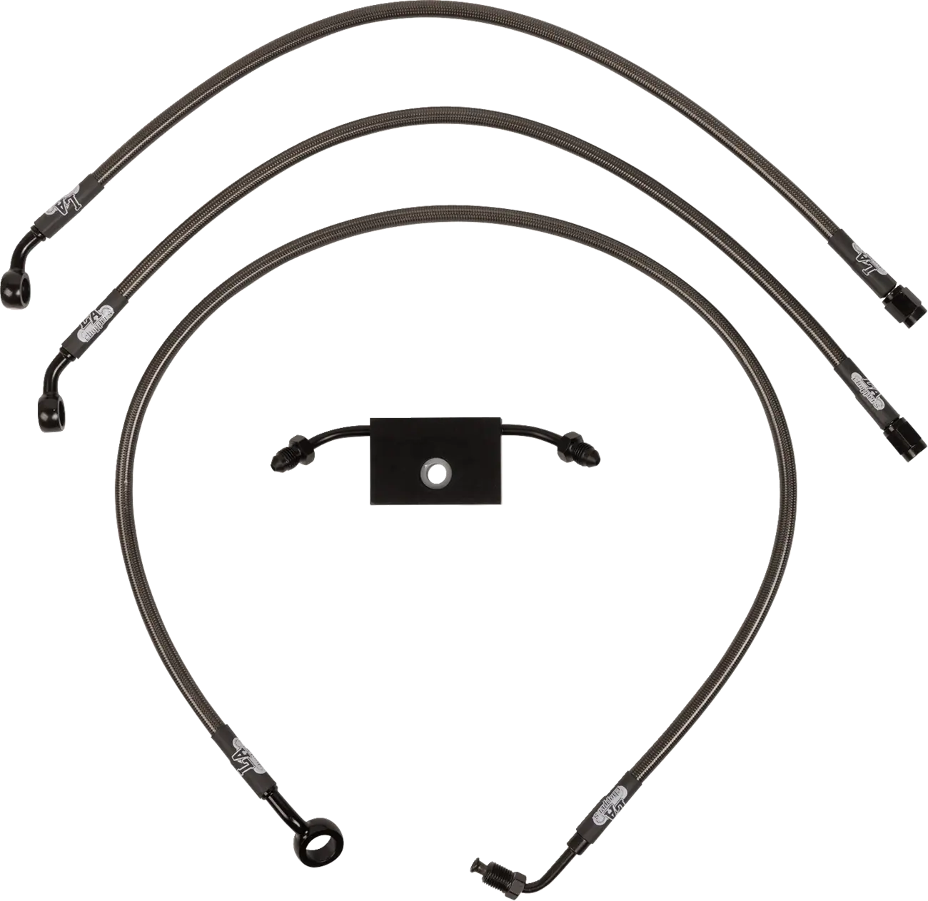 La Choppers Midnight Braided Brake Line Kit With Abs