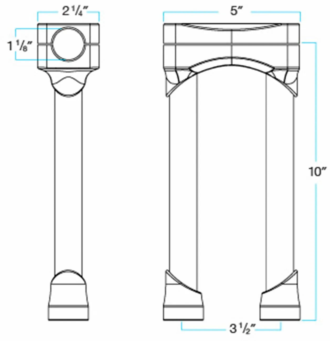 Biltwell Murdock O/s Risers - 10" Chrome