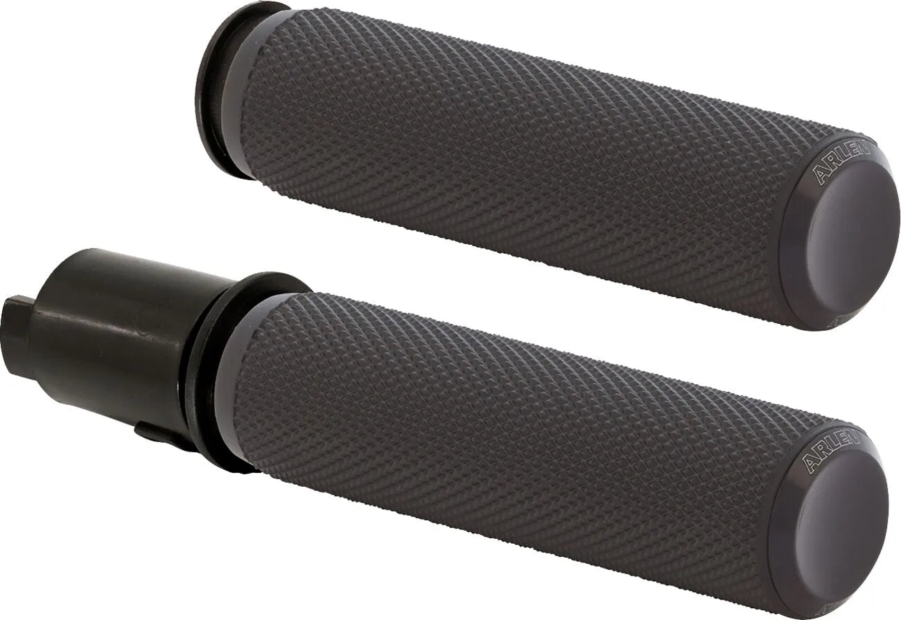 Arlen Ness Knurled Grips - Black Anodized