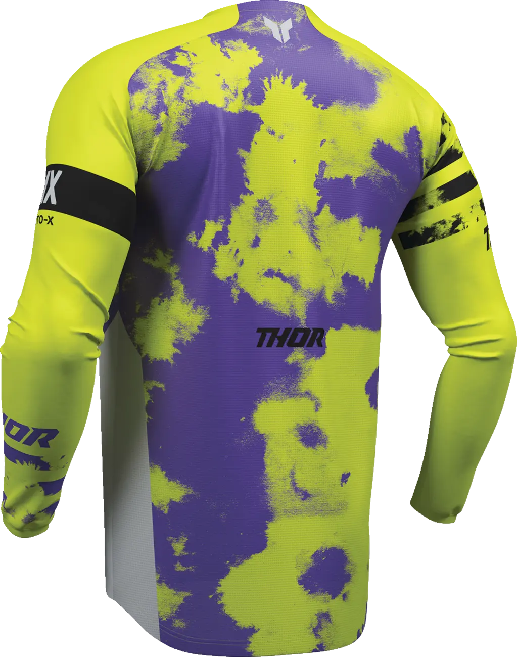 Thor Launchmode Bleach Motocross Jersey - Black/Gray/Purple/Acid