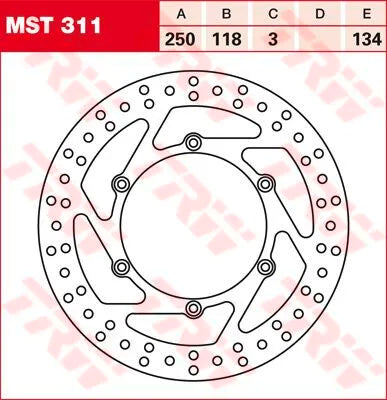 Trw Round Fixed Brake Rotor For 250-299mm Discs