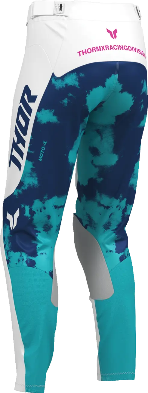 Thor Women's Launchmode Bleach Motocross Pants - Pink/White/Aqua
