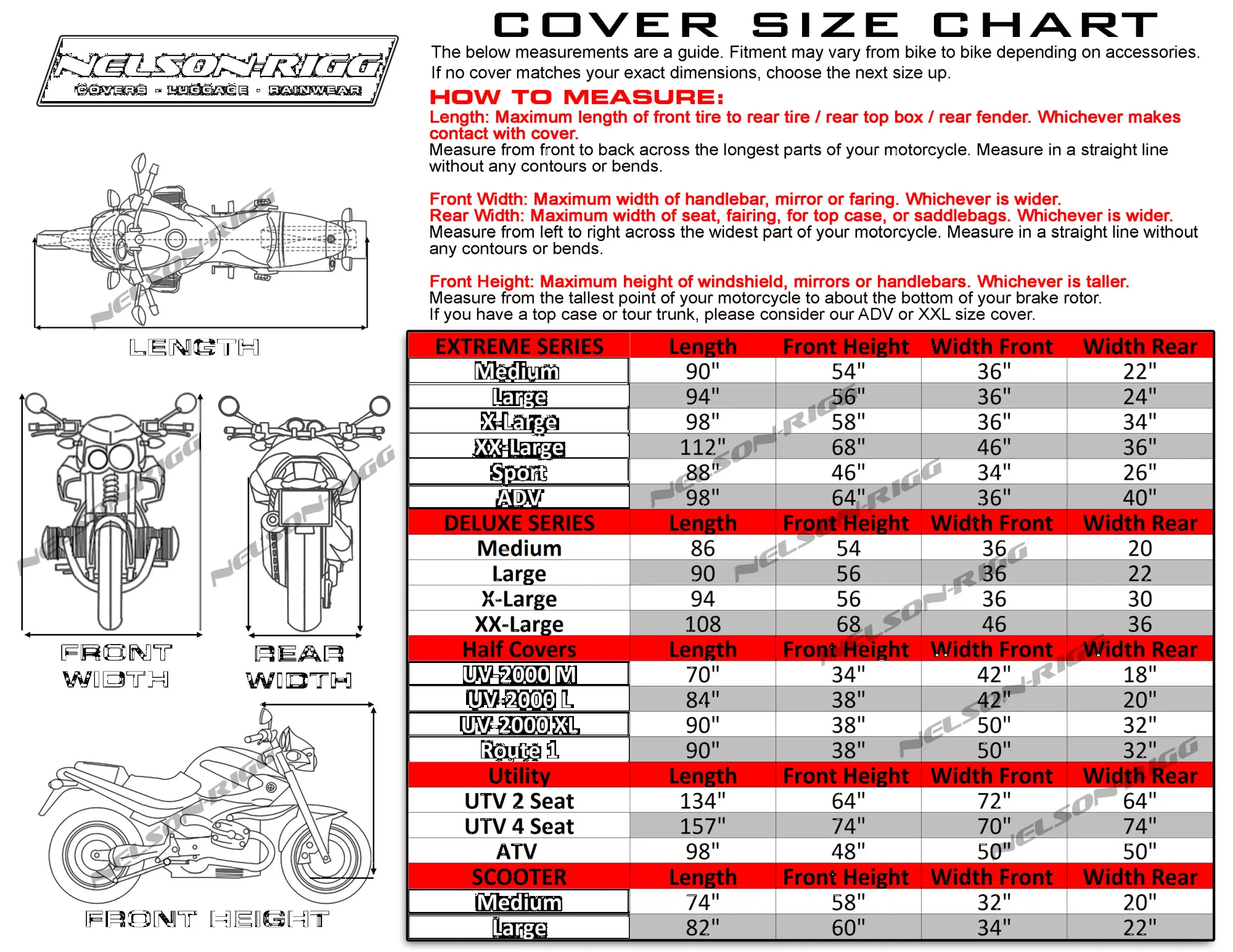 Nelson Rigg Trike Cover Full And Half For Oem Windshields