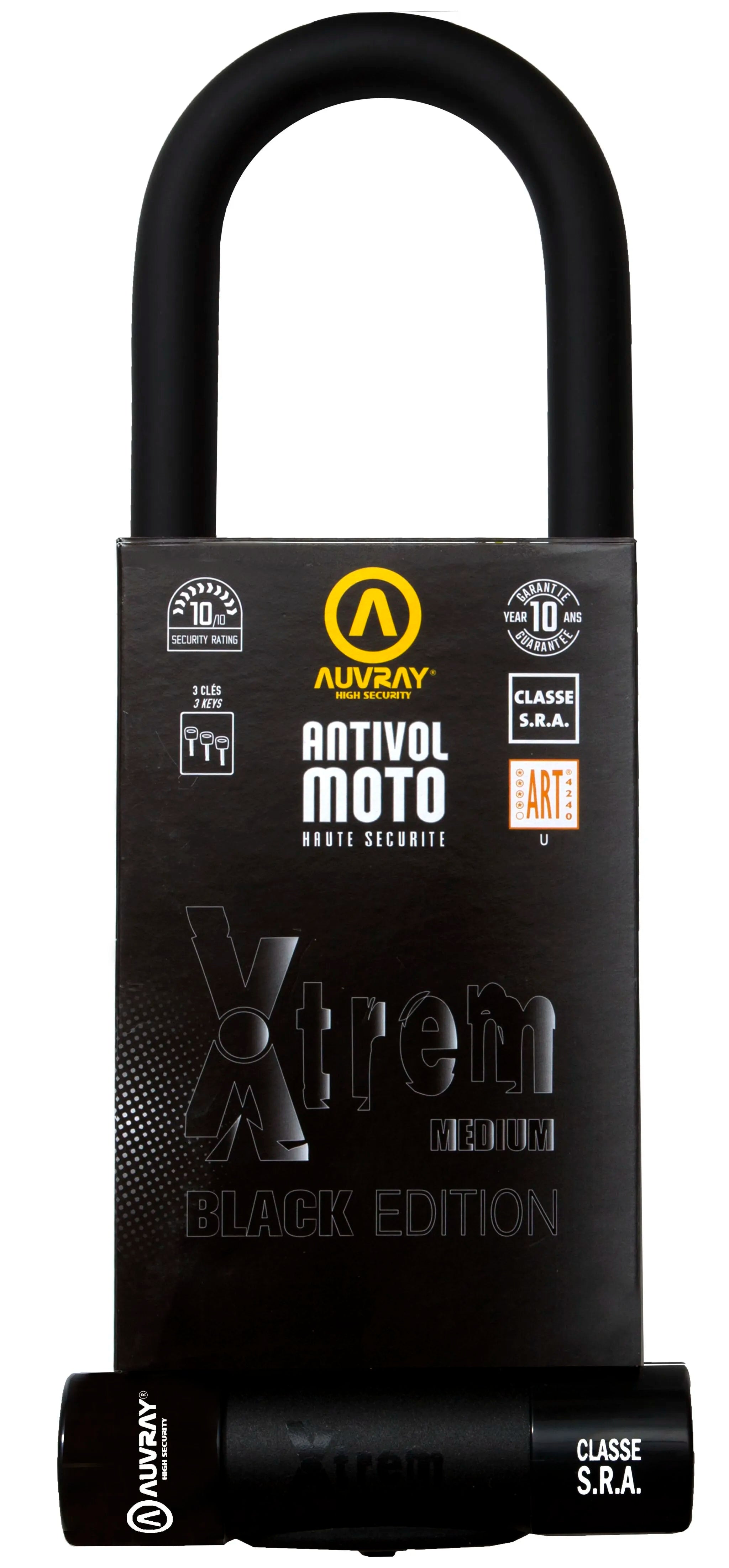 Auvray Xtrem Black Edition U-lock For Motorcycle Security