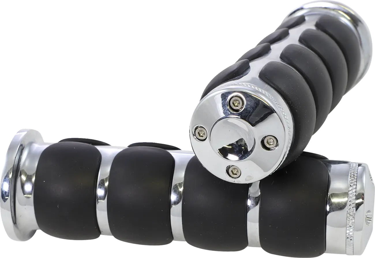 Kuryakyn Iso Grips - 7/8" Handlebar, Chrome/black