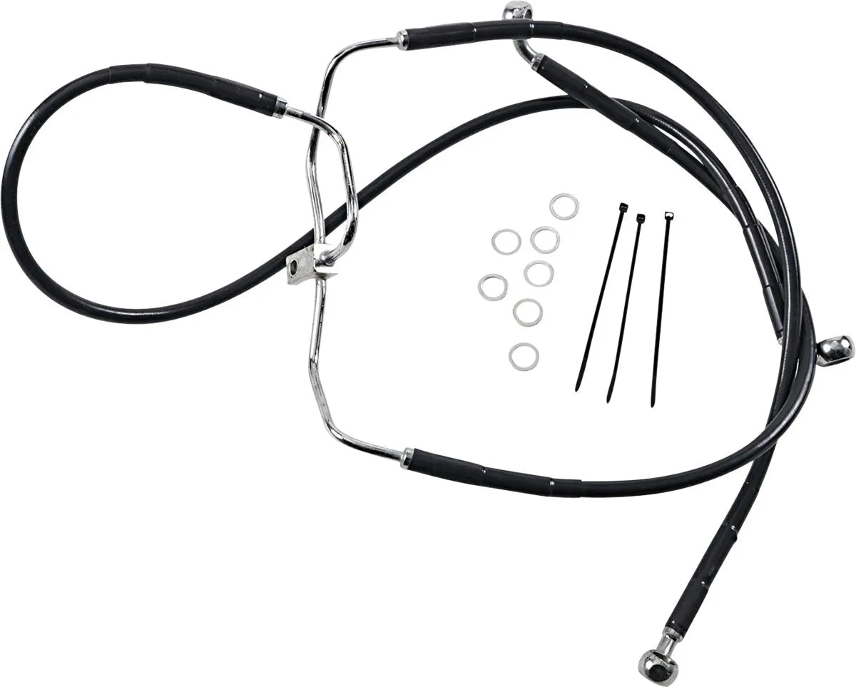 Drag Specialties Extended Black Vinyl Brake Line Kit