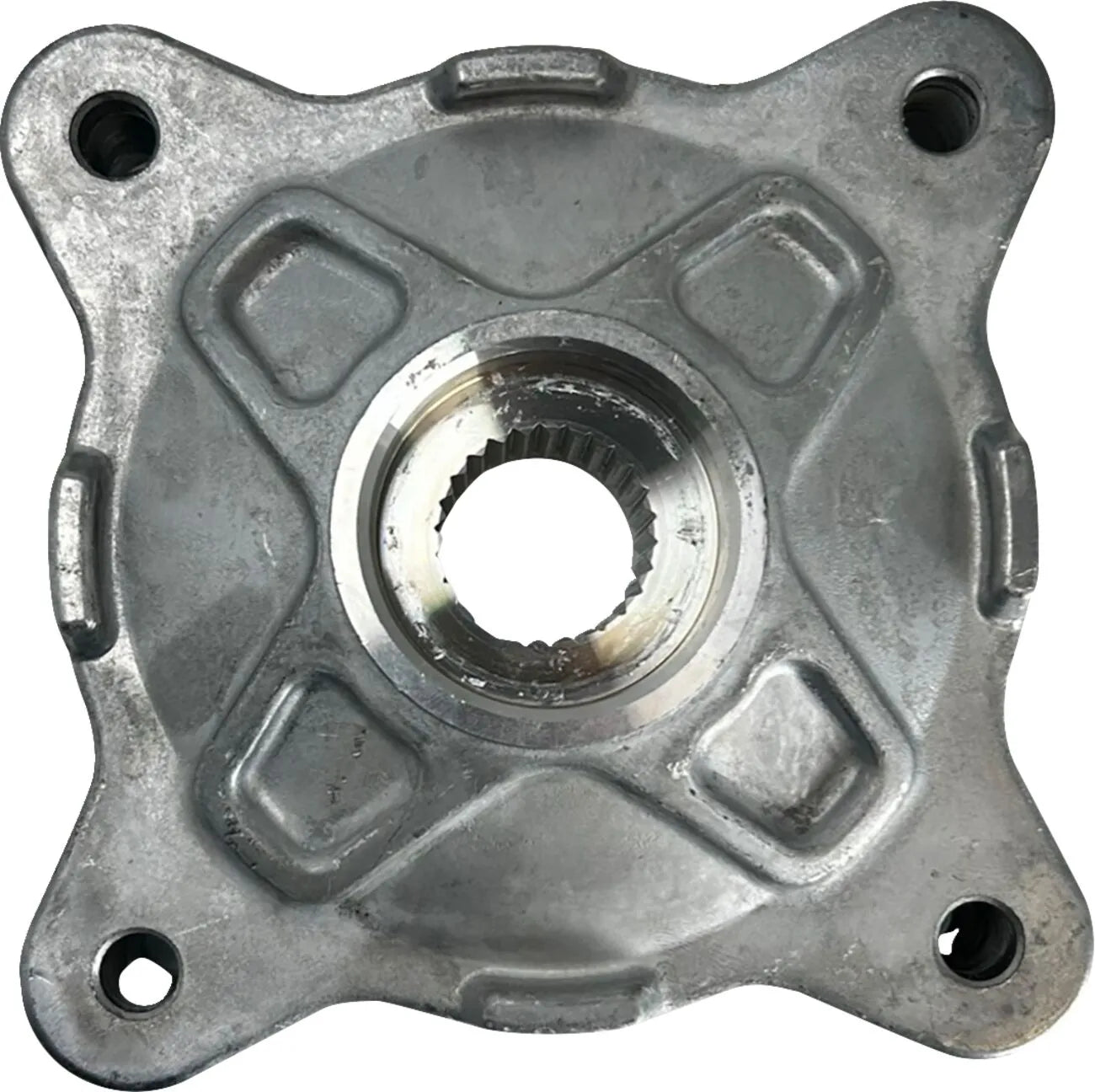 Moose Offroad Wheel Hub - Front, Polished Aluminum