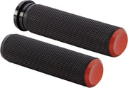 Arlen Ness Knurled Grips - Orange/black, 1"