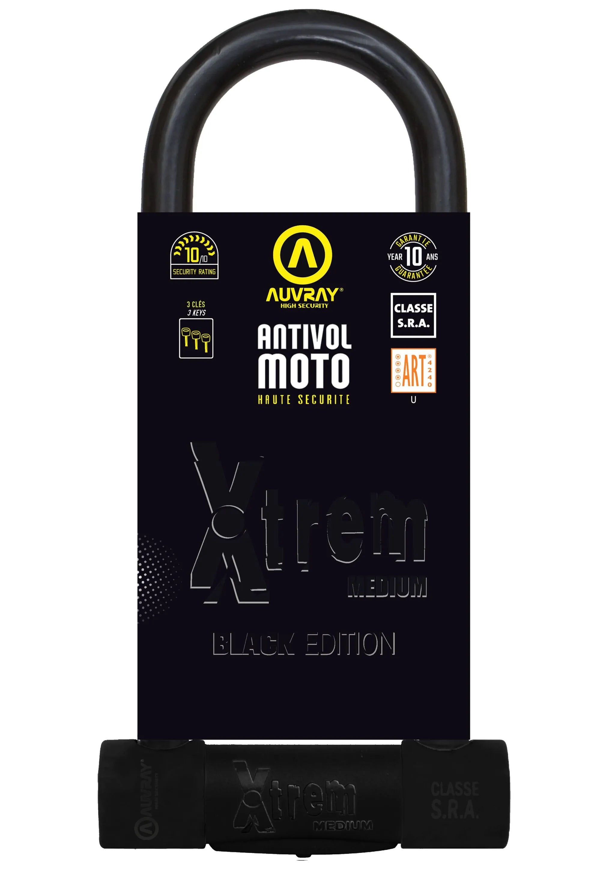 Auvray Black Edition U-lock For Motorcycle Security