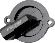 Moose Offroad Machined Oil Filter Cover - Black Aluminum