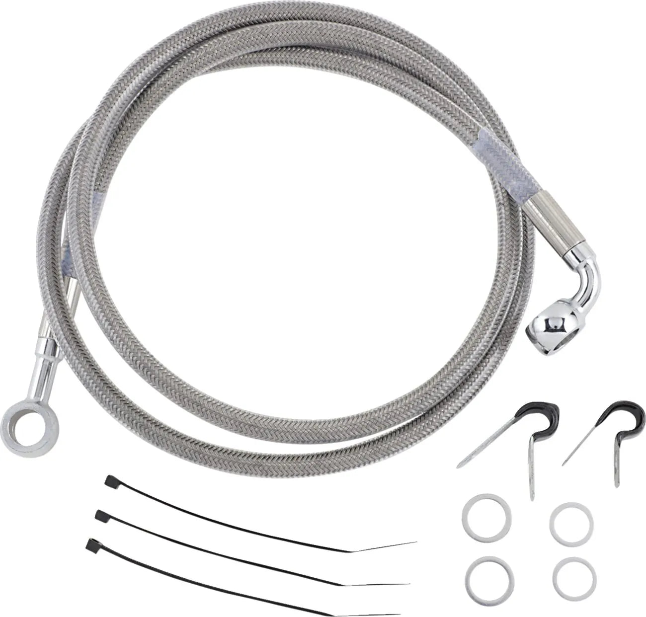 Drag Specialties Stainless Steel Front Brake Line Kit