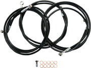 La Choppers Black Braided Brake Line Kit For Abs