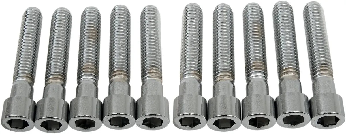 Drag Specialties Socket-head Bolts - Chrome, 10-pack