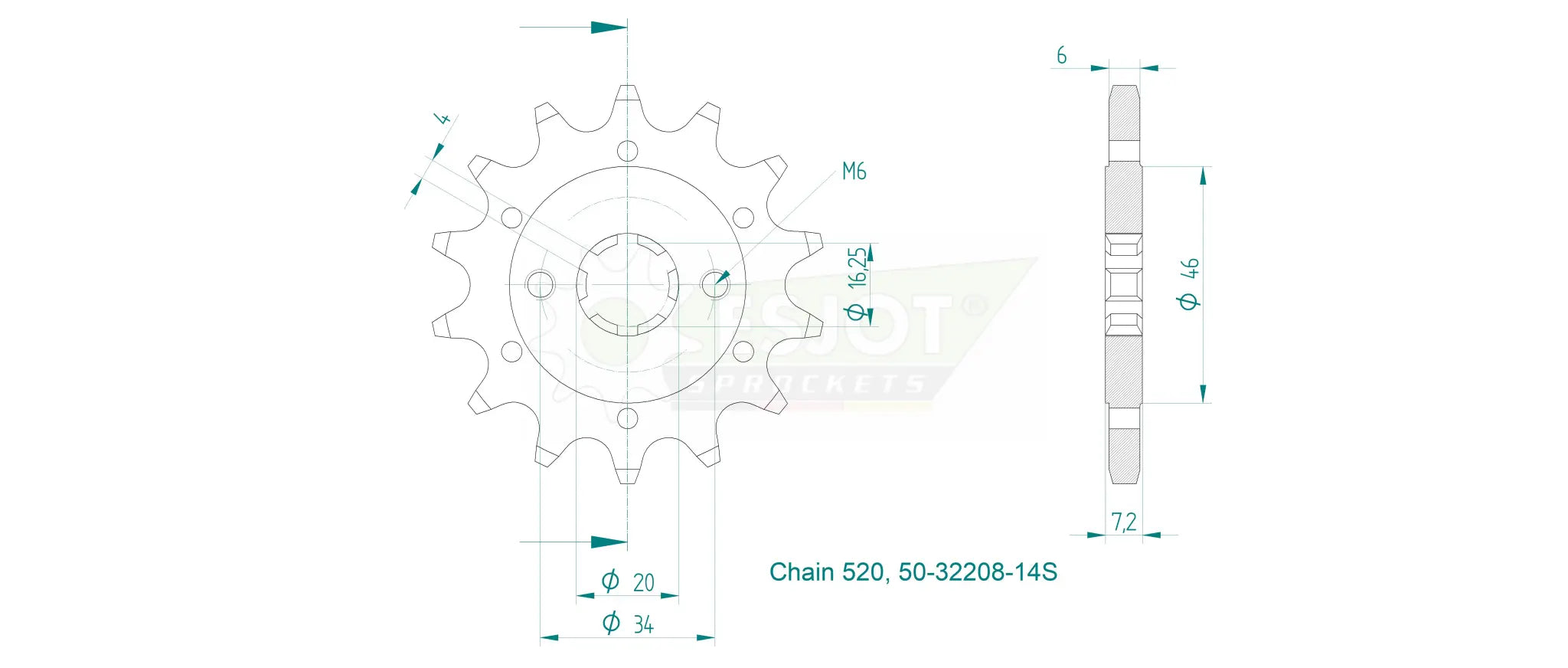 Esjot 520 Sport Sprocket Front