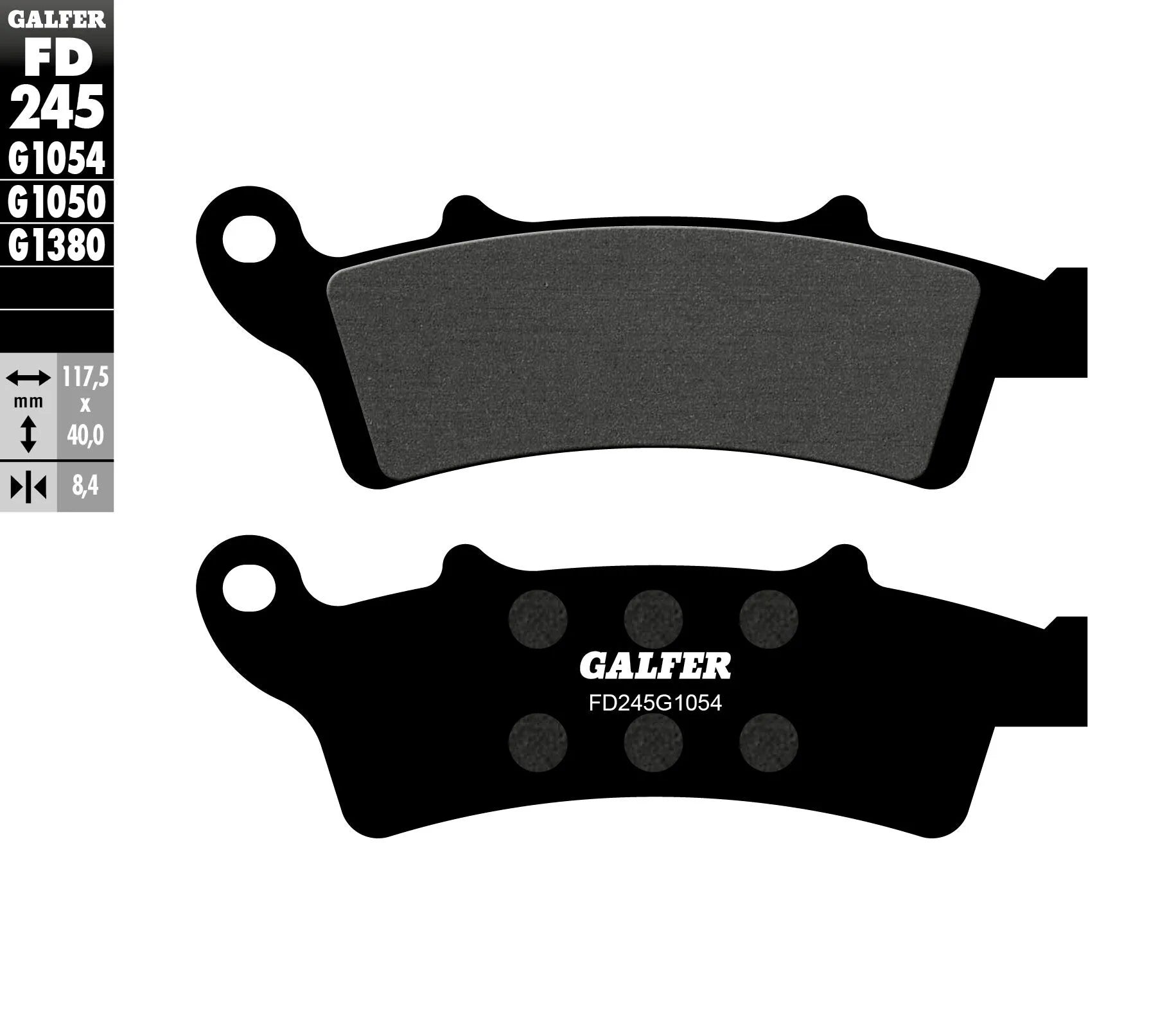 Galfer Semi-metallic Brake Pads - Oem Replacement