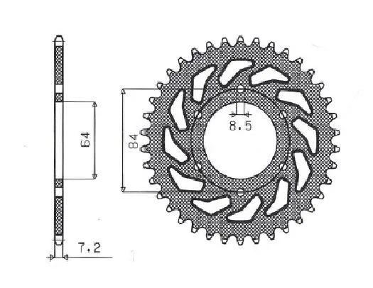 Sunstar Steel Rear Sprocket - 53 Tooth