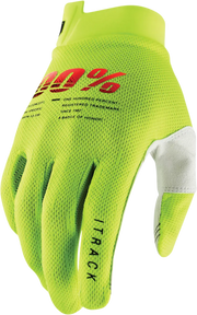 100% Youth Itrack Gloves - Fluorescent Yellow